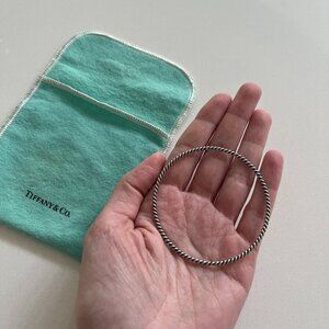 Tiffany & Co Twist Rope Wire Bangle Bracelet Stacking in Sterling Silver